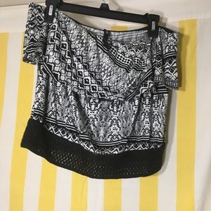 Strapless top with matching shorts